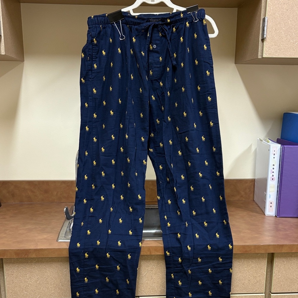 Vintage Y2K Polo‎ Ralph Lauren Pony Print Pajama Pants Size Medium